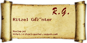 Ritzel Günter névjegykártya